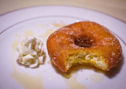 Homemade churro doughnut, drizzled with agave Wedding Food and Drink