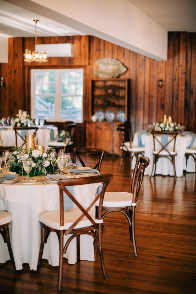 Reception with catering on wedding day